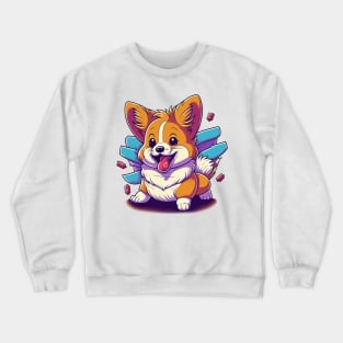 Cute corgi beaming happy Crewneck Sweatshirt